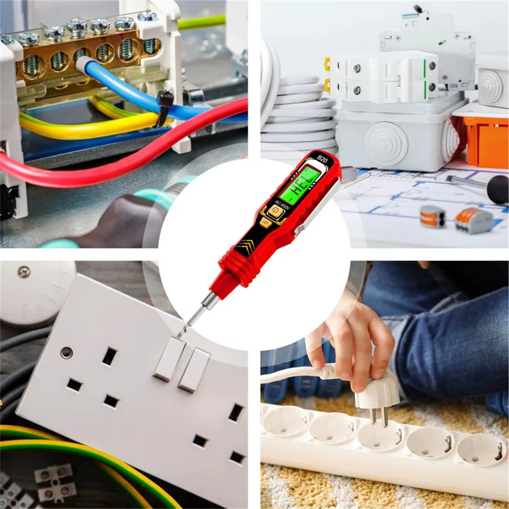 One-Word Induction Portable 50/60Hz Smart Electric Pen Tester NCV Sensor AC 11-450V Non-Contact Voltage Tester with LCD Display