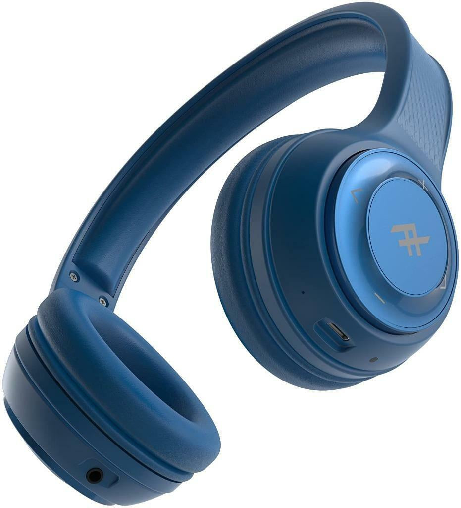 Ifrogz Bluetooth Headphones Aurora Noise Isolating On-Ear Controls and Mic Blue