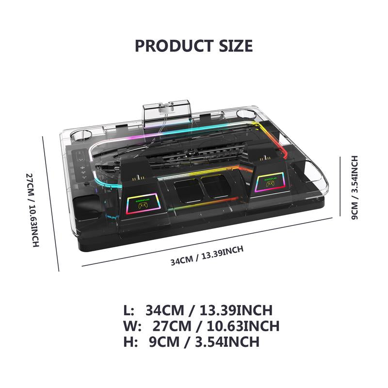 YLW Cooling Station with Controller Charging Station, Multifunctional Cooling Fan Headset Holder, Console Accessories for PS5 Digital/Disc