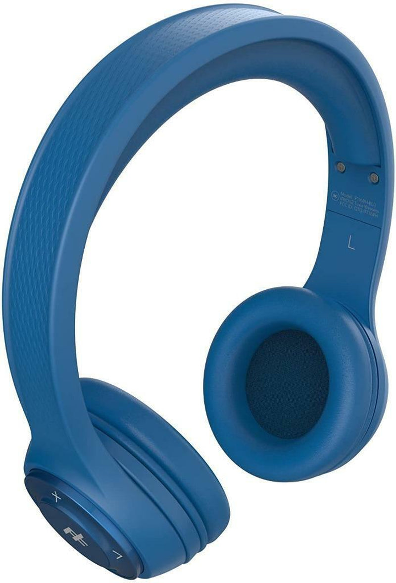 Ifrogz Bluetooth Headphones Aurora Noise Isolating On-Ear Controls and Mic Blue