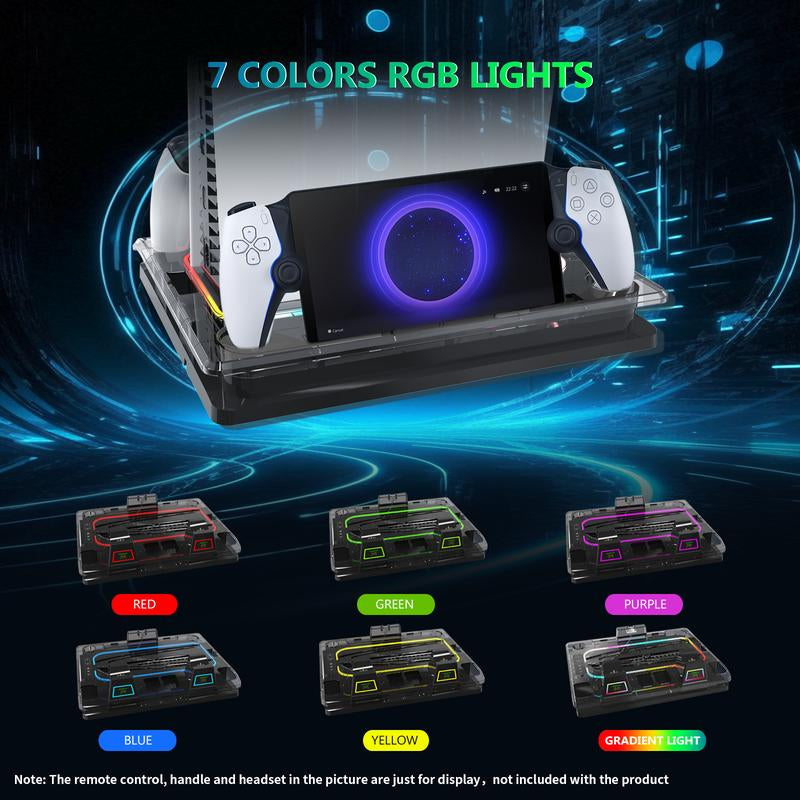 YLW Cooling Station with Controller Charging Station, Multifunctional Cooling Fan Headset Holder, Console Accessories for PS5 Digital/Disc